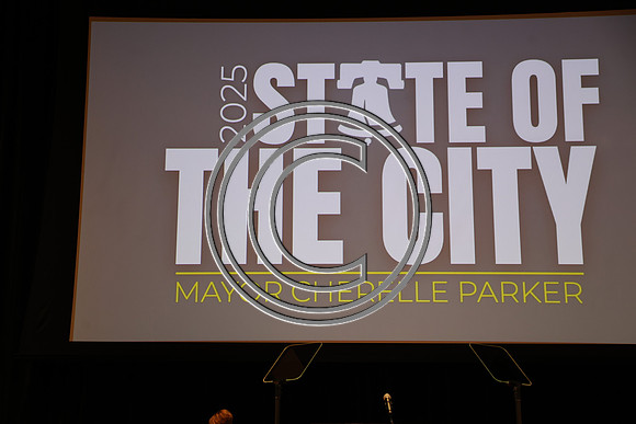 Phila Mayor Cherelle Parker 2nd ann State of the City 12 19 2025 ktiplauraROSS0086