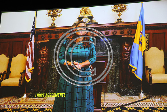 Phila Mayor Cherelle Parker 2nd ann State of the City 12 19 2025 ktiplauraROSS0229
