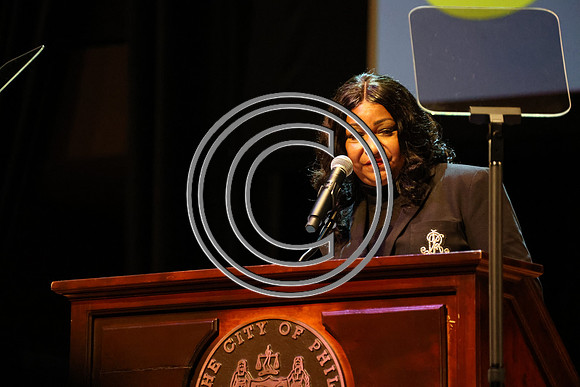 Phila Mayor Cherelle Parker 2nd ann State of the City 12 19 2025 ktiplauraROSS0234