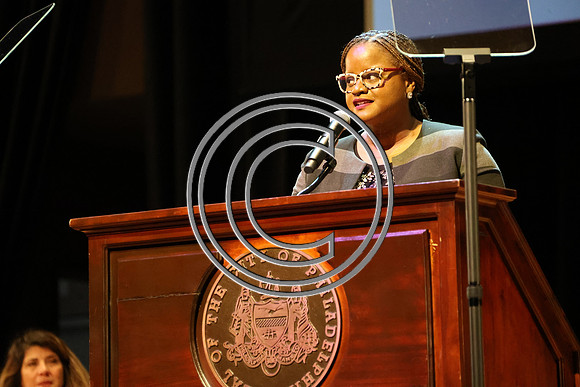 Phila Mayor Cherelle Parker 2nd ann State of the City 12 19 2025 ktiplauraROSS0277