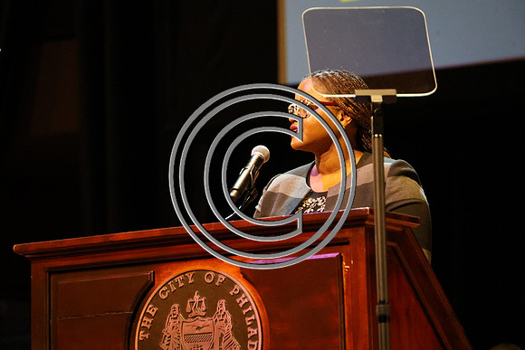 Phila Mayor Cherelle Parker 2nd ann State of the City 12 19 2025 ktiplauraROSS0276