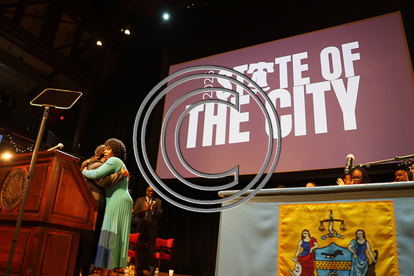 Phila Mayor Cherelle Parker 2nd ann State of the City 12 19 2025 ktiplauraROSS0297