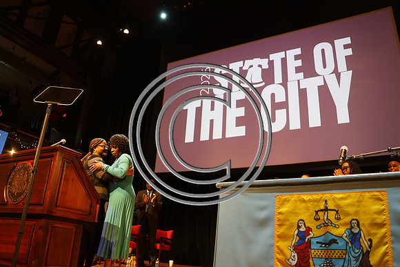 Phila Mayor Cherelle Parker 2nd ann State of the City 12 19 2025 ktiplauraROSS0298