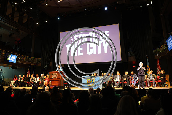 Phila Mayor Cherelle Parker 2nd ann State of the City 12 19 2025 ktiplauraROSS0310