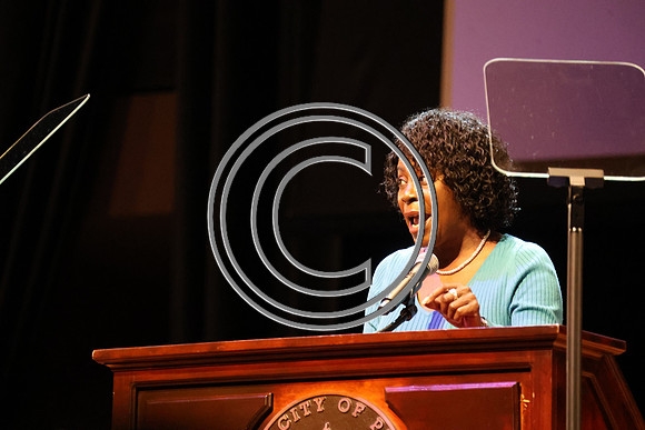 Phila Mayor Cherelle Parker 2nd ann State of the City 12 19 2025 ktiplauraROSS0311