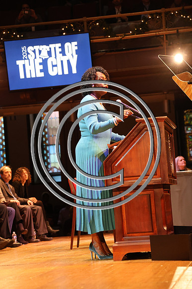 Phila Mayor Cherelle Parker 2nd ann State of the City 12 19 2025 ktiplauraROSS0314
