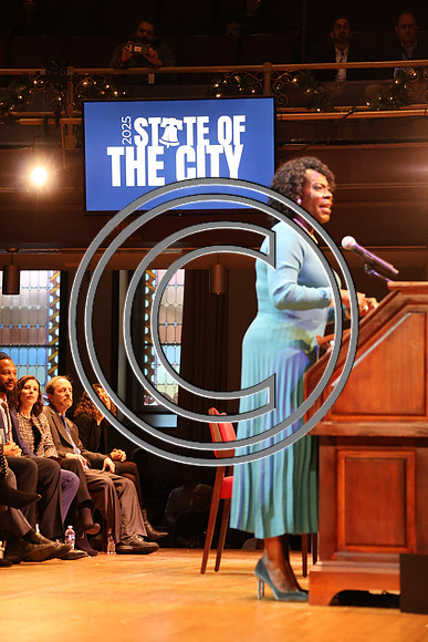 Phila Mayor Cherelle Parker 2nd ann State of the City 12 19 2025 ktiplauraROSS0325