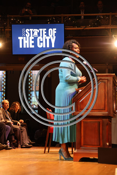 Phila Mayor Cherelle Parker 2nd ann State of the City 12 19 2025 ktiplauraROSS0326