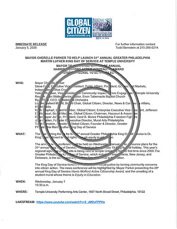Greater Philadelphia King Day of Serivice DR. KiNG