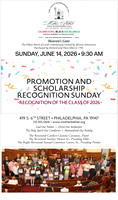 Promotion and Scholarship Recognition Sunday June 14, 2026