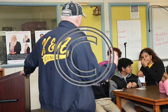 ROSS1344Hands Across of Philadelphia 04082025 Jaron %22Boots%22 Ennis School Visit for Youth Engagement Initiative
