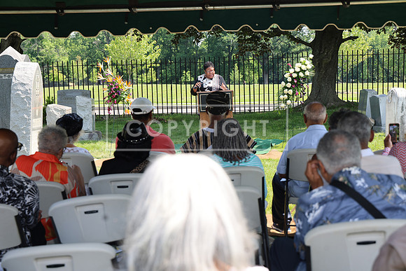 ROSS0123 EDEN CEMETERY 06042025 HEADSTONE UNVEILING CEREMONY Stephen Smith 1795 - 1873 KTIPLAURA