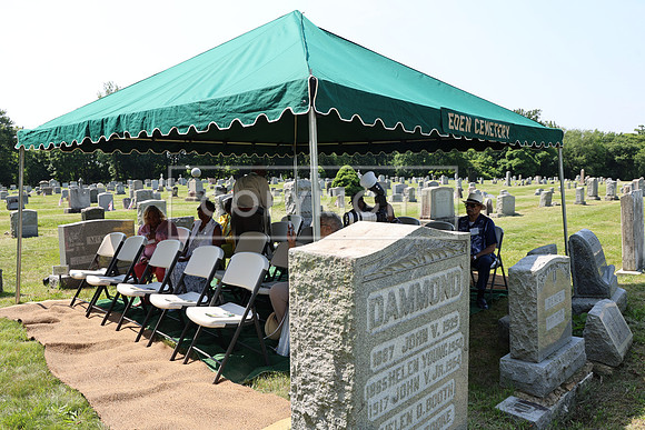 ROSS0019 EDEN CEMETERY 06042025 HEADSTONE UNVEILING CEREMONY Stephen Smith 1795 - 1873 KTIPLAURA