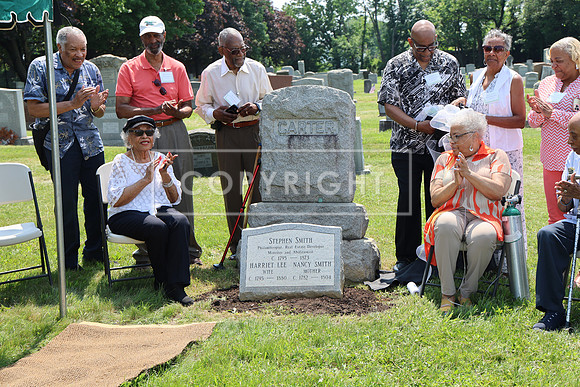 ROSS0182 EDEN CEMETERY 06042025 HEADSTONE UNVEILING CEREMONY Stephen Smith 1795 - 1873 KTIPLAURA
