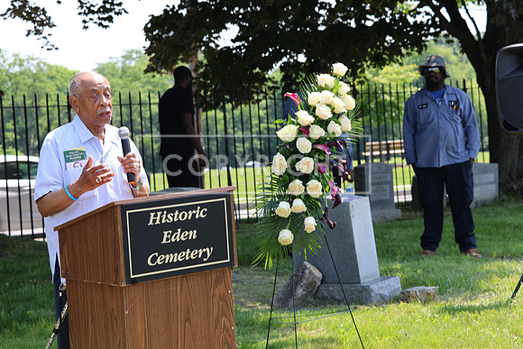 ROSS0108 EDEN CEMETERY 06042025 HEADSTONE UNVEILING CEREMONY Stephen Smith 1795 - 1873 KTIPLAURA