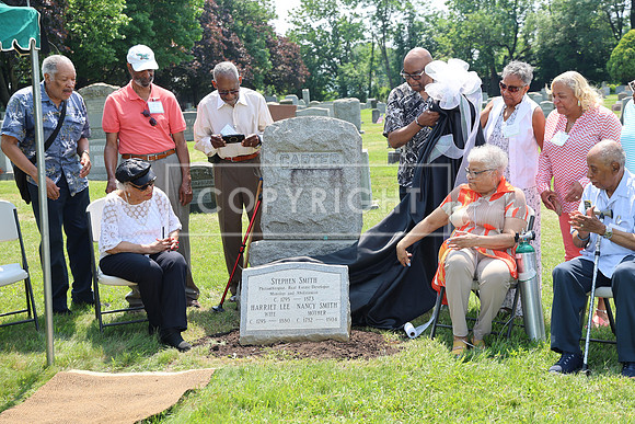ROSS0180 EDEN CEMETERY 06042025 HEADSTONE UNVEILING CEREMONY Stephen Smith 1795 - 1873 KTIPLAURA